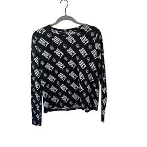 Juicy Women's Black Long Sleeve Top Size Medium